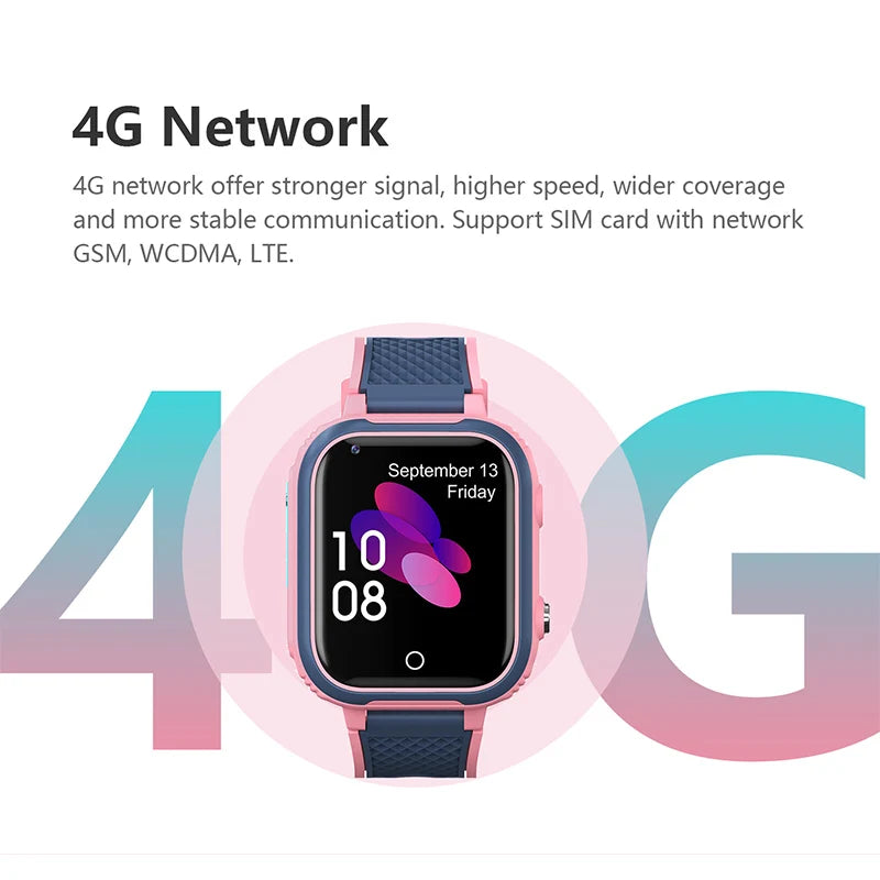 Reloj inteligente 4G para niños con GPS, WIFI, videollamada, SOS, IP67