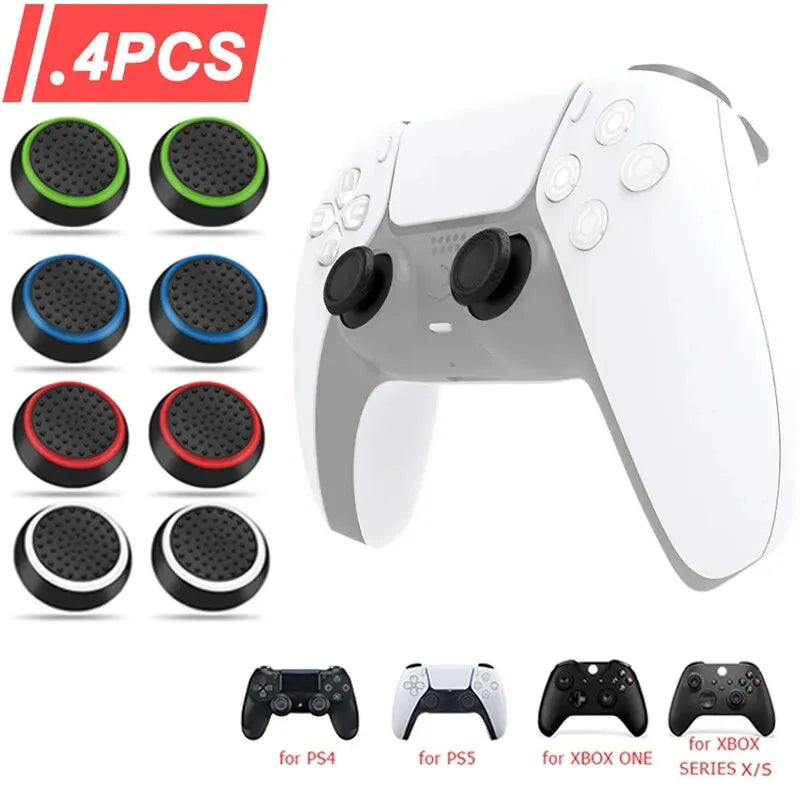 4Pcs Silicone Gel Thumb Grips Cover For Sony PS5/PS3/PS4 For XBOX One /360 Controller