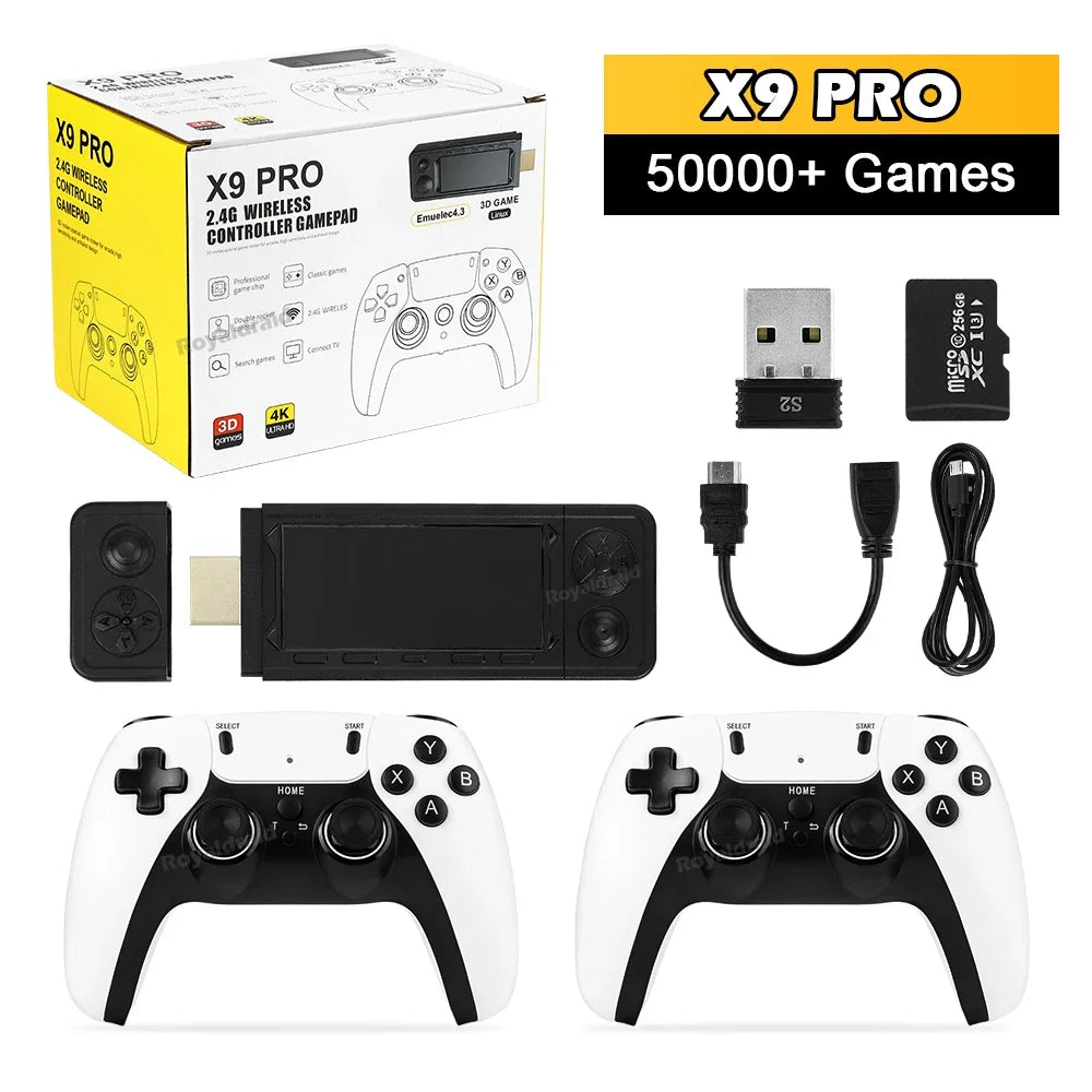 X9 PRO TV Video Game Console Retro Game Stick 45+ Emulator