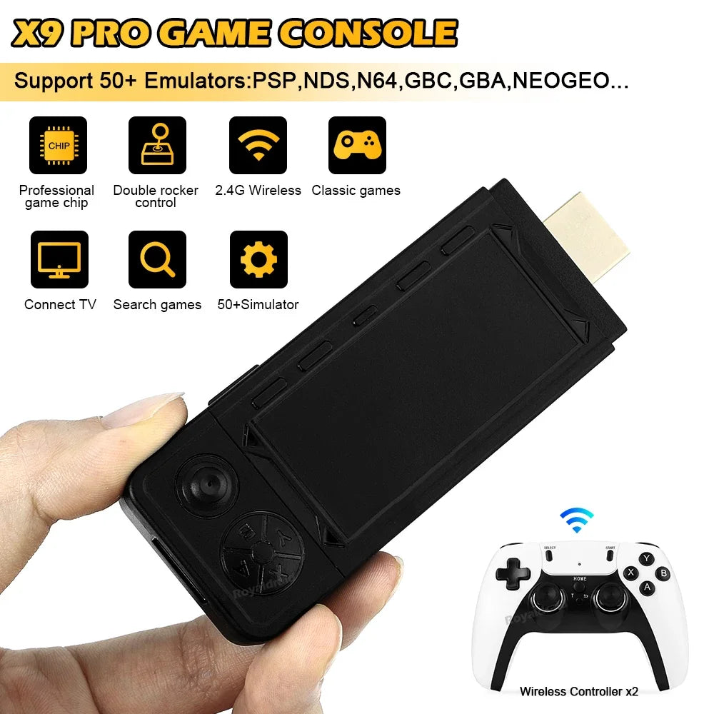 X9 PRO TV Video Game Console Retro Game Stick 45+ Emulator