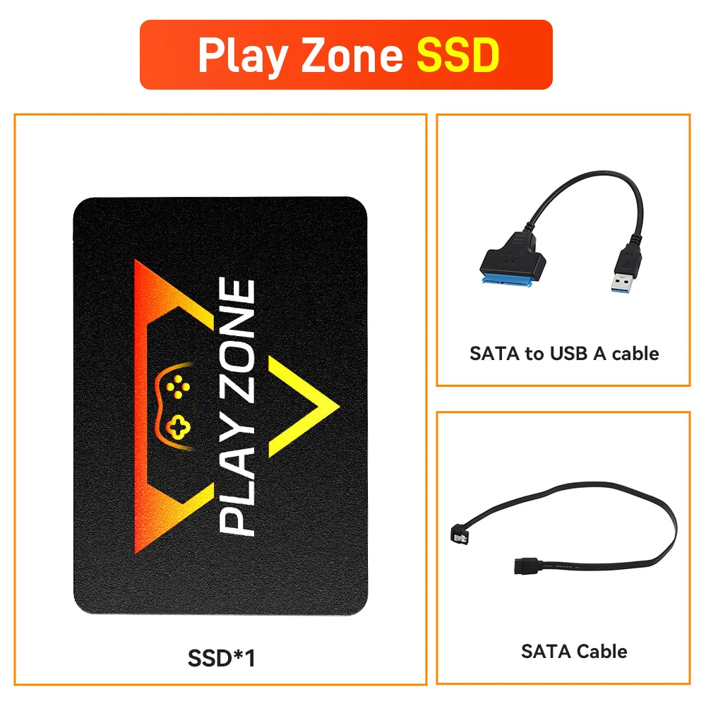 قرص SSD محمول للألعاب الرجعية من PlayZone بسعة 1 تيرابايت من Launchbox/Playnite/Retrobat Emulator Game HDD