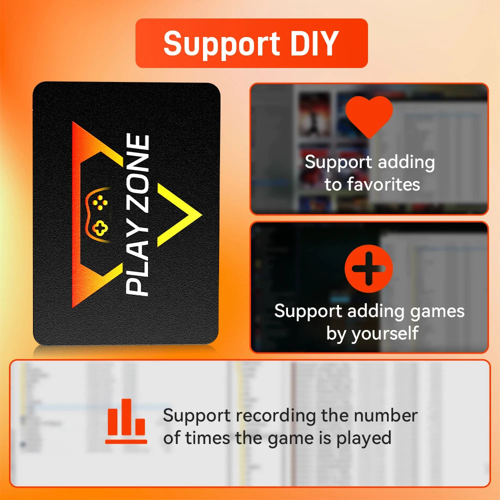 قرص SSD محمول للألعاب الرجعية من PlayZone بسعة 1 تيرابايت من Launchbox/Playnite/Retrobat Emulator Game HDD