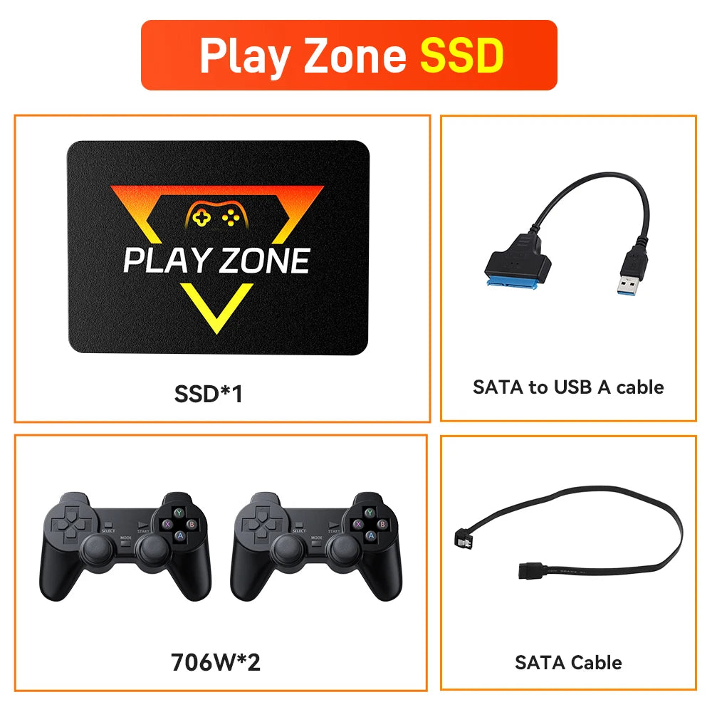 قرص SSD محمول للألعاب الرجعية من PlayZone بسعة 1 تيرابايت من Launchbox/Playnite/Retrobat Emulator Game HDD