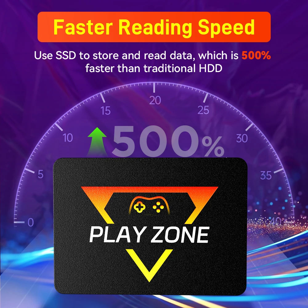 قرص SSD محمول للألعاب الرجعية من PlayZone بسعة 1 تيرابايت من Launchbox/Playnite/Retrobat Emulator Game HDD