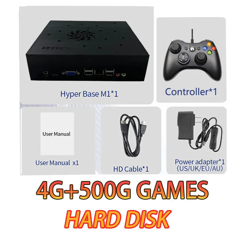 وحدة تحكم Super Console X8 Plug Play On TV 4G RAM 500G Rom 70000+ لعبة ريترو لـ Wii PS2 DC PSP Dreamcast Gamecube Xbox 3DS 4K 60FPS 1.8G