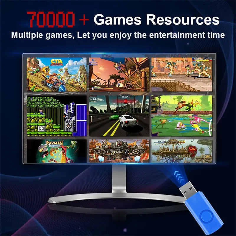 Super Console X8 Plug Play On TV 4G RAM 500G Rom 70000+ Retro Game for Wii PS2 DC PSP Dreamcast Gamecube Xbox 3DS 4K 60FPS 1.8G