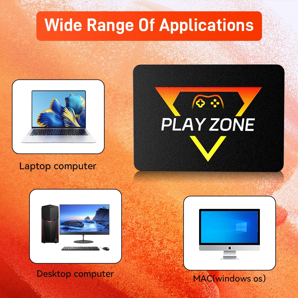 قرص SSD محمول للألعاب الرجعية من PlayZone بسعة 1 تيرابايت من Launchbox/Playnite/Retrobat Emulator Game HDD