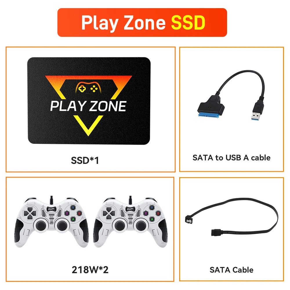 قرص SSD محمول للألعاب الرجعية من PlayZone بسعة 1 تيرابايت من Launchbox/Playnite/Retrobat Emulator Game HDD